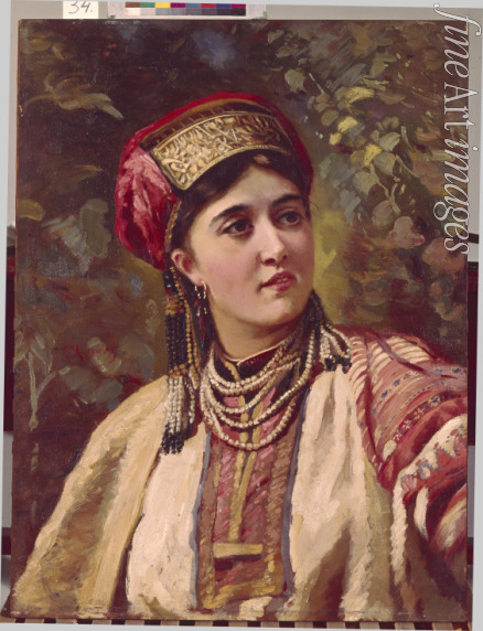 Makovsky Konstantin Yegorovich - Girl in Traditional Dress