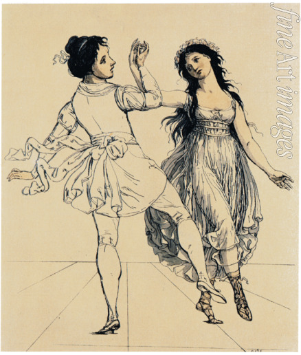 Schadow Johann Gottfried - The dancing couple Maria and Salvatore Viganò
