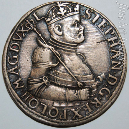 Numismatic West European Coins - The Thaler of Stephen Báthory, King of Poland (Obverse)