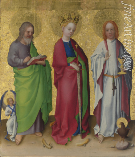 Lochner Stephan - Die heiligen Matthäus, Katharina von Alexandrien und Johannes der Evangelist