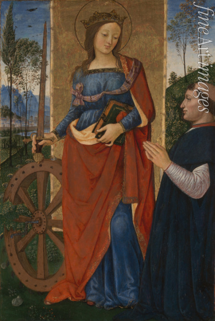 Pinturicchio Bernardino - Heilige Katharina mit Stifter