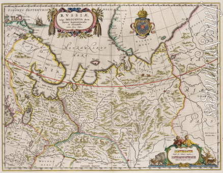 Massa Isaac Abrahamsz. - Karte von Norden Russlands (Aus: Partes Septentrionalis et Orientalis)