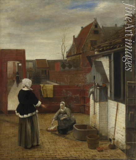 Hooch Pieter de - A Woman and her Maid in a Courtyard