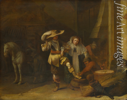 Quast Pieter - A Man and a Woman in a Stableyard