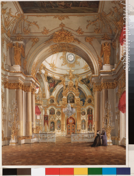 Hau Eduard - Interiors of the Winter Palace. The Cathedral in the Winter Palace