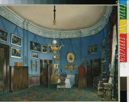 Hau Eduard - Die Interieurs des Winterpalastes. Das Schlafzimmer des Kronprinzen Nikolaj Alexandrowitsch