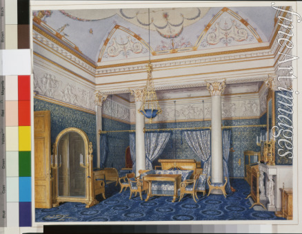 Hau Eduard - Die Interieurs des Winterpalastes. Das Schlafzimmer der Kaiserin Alexandra Fjodorowna