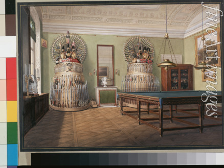 Hau Eduard - Interiors of the Winter Palace. The Billiard Room of Emperor Alexander II