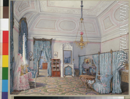 Hau Eduard - Interiors of the Winter Palace. The Fifth Reserved Apartment. The Bedroom of Grand Princess Maria Alexandrovna
