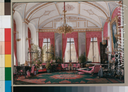 Hau Eduard - Interiors of the Winter Palace. The Raspberry Study of Empress Maria Alexandrovna