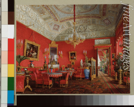 Hau Eduard - Interiors of the Winter Palace. The Large Drawing Room of Empress Alexandra Fyodorovna
