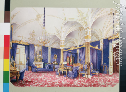 Premazzi Ludwig (Luigi) - Die Interieurs des Winterpalastes. Das Schlafzimmer der Zarin Maria Alexandrowna