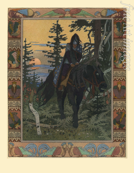 Bilibin Ivan Yakovlevich - Illustration for the Fairy tale of Vasilisa the Beautiful and White Horseman