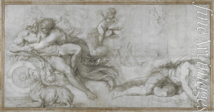 Carracci Agostino - Cephalus carried off by Aurora in her Chariot (Cartoon for a fresco in the Gallery of the Palazzo Farnese, Rome)