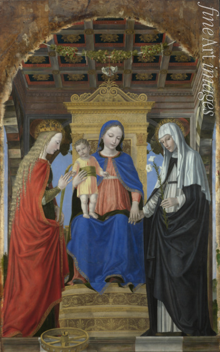 Bergognone Ambrogio - Madonna und Kind mit Heiligen Katharina von Alexandrien und Katharina von Siena