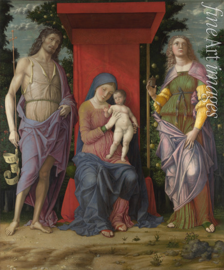Mantegna Andrea - Madonna mit Kind, Johannes dem Täufer und Maria Magdalena