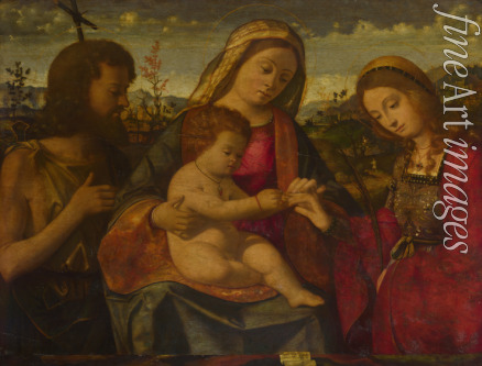Previtali Andrea - Madonna und Kind mit Heiligen Johannes dem Täufer und Katharina von Alexandrien