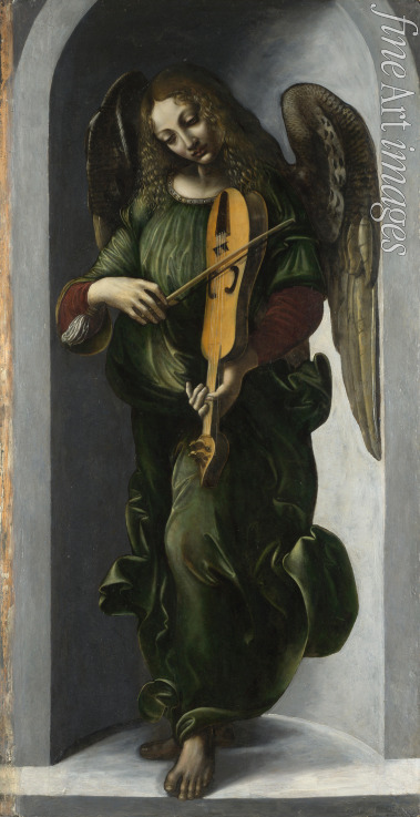 Leonardo da Vinci (Circle of) - An Angel in Green with a Vielle