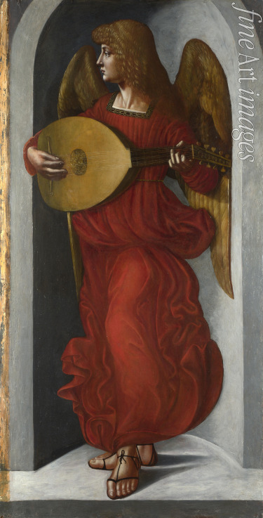 De Predis Giovanni Ambrogio - Engel in Rot mit Laute