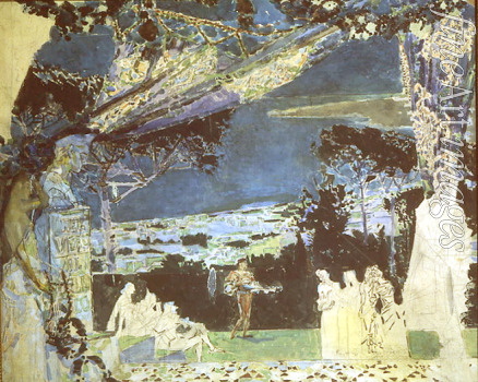 Vrubel Mikhail Alexandrovich - Italy. Night in Naples. Curtain design for the Private Russian Opera
