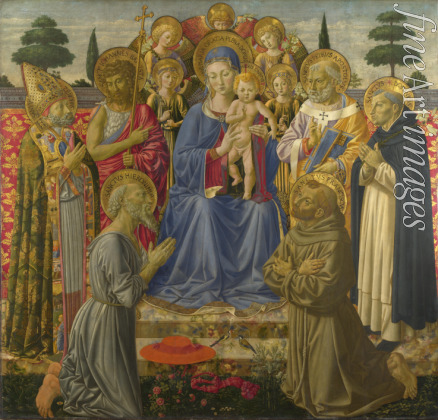 Gozzoli Benozzo - Thronende Madonna mit Kind, Engeln und Heiligen