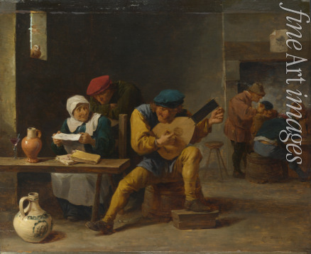 Teniers David der Jüngere - Die musizierende Bauern in einer Schenke