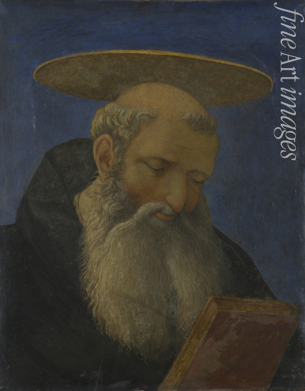 Veneziano Domenico - Head of a Tonsured, Bearded Saint (from Carnesecchi Tabernacle)