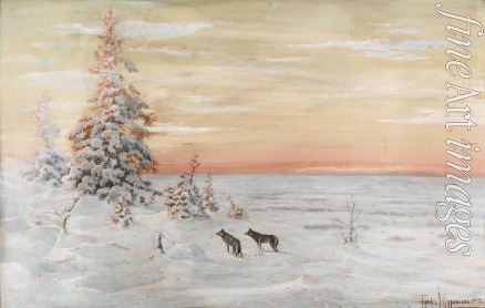 Murawjow Graf Wladimir Leonidowitsch - Winterlandschaft mit Wölfe