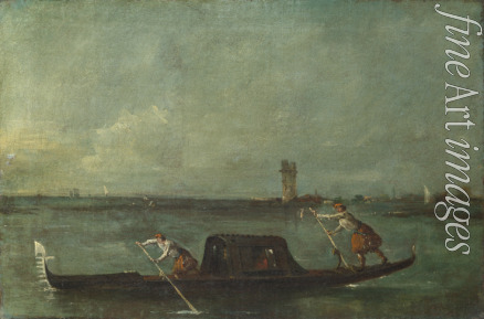 Guardi Francesco - Die Gondel auf der Lagune bei Mestre