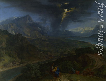 Millet Jean-François the Elder - Mountain Landscape with Lightning
