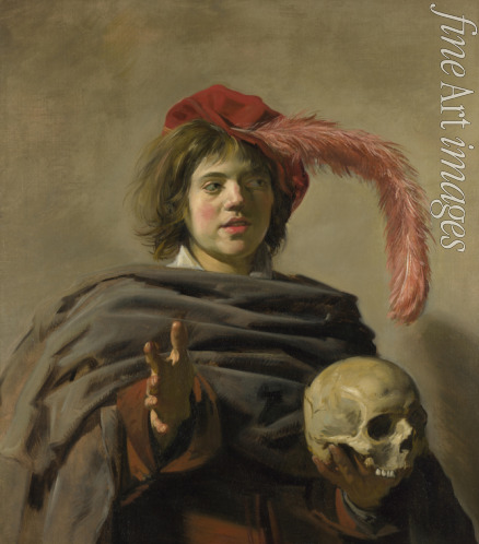 Hals Frans I. - Bildnis eines jungen Mannes mit Totenschädel (Vanitas)