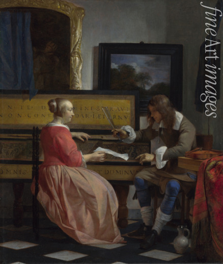 Metsu Gabriel - A Man and a Woman seated by a Virginal