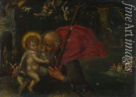 Deutscher Meister - Heiliger Christophorus, der das Jesuskind auf den Schultern trägt
