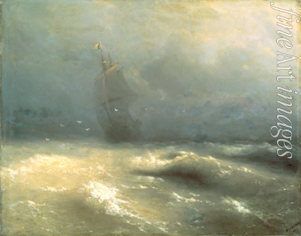 Aivazovsky Ivan Konstantinovich - Storm at the seashore by Nice