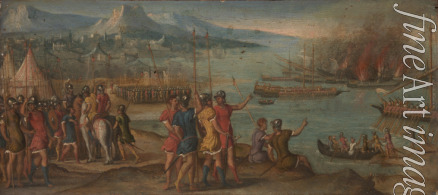 Italienischer Meister - Eine Seeschlacht