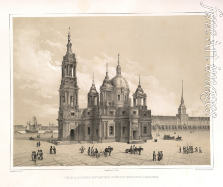 Montferrand Auguste de - View of the Saint Isaac's Cathedral at the Time of Catherine II (From: The Construction of the Saint Isaac's Cathedral)