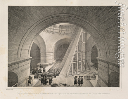 Montferrand Auguste de - Blick in die Kathedrale und Ansicht der Rampe (Aus: Der Bau der Isaakskathedrale)