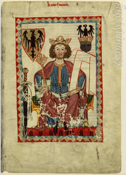 Unbekannter Künstler - Kaiser Heinrich VI. (1165-1197), Sohn Friedrich I. Barbarossa (Darstellung im Codex Manesse)