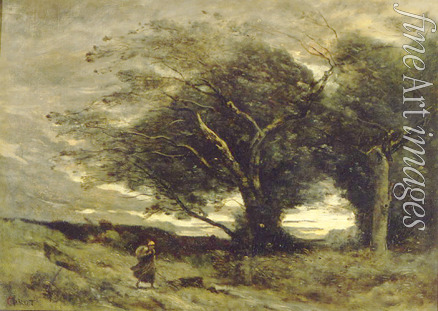 Corot Jean-Baptiste Camille - A Gust of wind