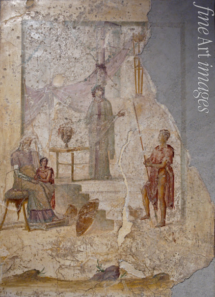 Römisch-pompejanische Wandmalerei - Kassandra sagt den Fall von Troja voraus