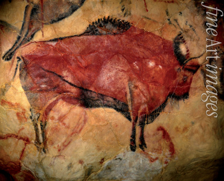 Art of the Upper Paleolithic - Bison. Painting in the cave of Altamira