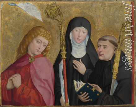 Meister von Liesborn - Die heiligen Johannes der Evangelist, Scholastika und Benedikt (Aus dem Liesborner Altar)