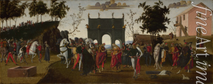 Meister der Griseldis - Das Leben der Griseldis. Tafel I.: Hochzeit von Griseldis und Gualtieri