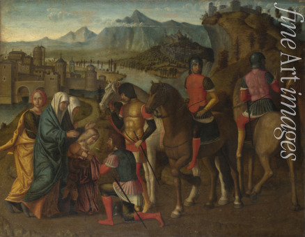 Michele da Verona - Coriolanus persuaded by his Family to spare Rome (Veturia at the Feet of Coriolanus)