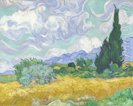 Gogh Vincent van - A Wheatfield, with Cypresses