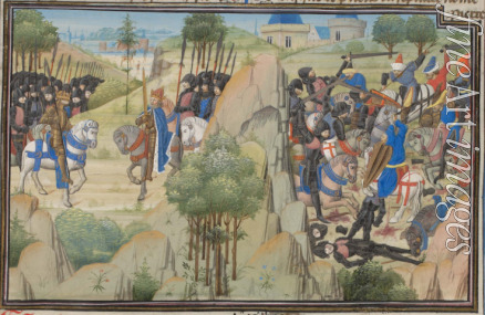 Anonymous - Meeting of Conrad III of Germany and Louis VII of France. Miniature from the 