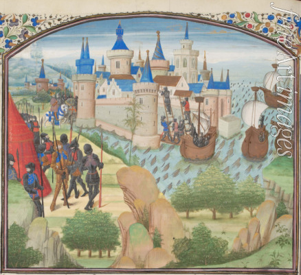Anonymous - The capture of Constantinople by land and sea in 1204. Miniature from the 