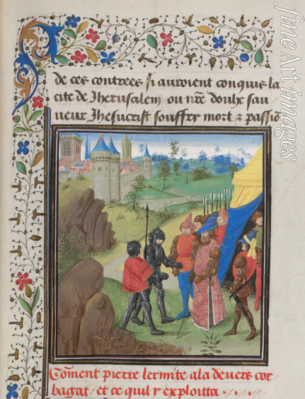 Anonymous - The Embassy of Peter the Hermit and Herluin to Kerbogha. Miniature from the 