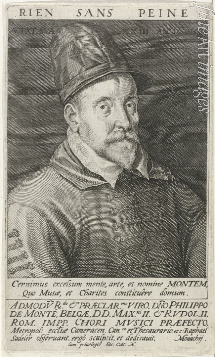 Sadeler Raphael der Ältere - Porträt von Komponist Philipp de Monte (1521-1603)