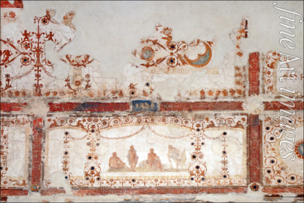 Klassische Antike Kunst - Detail der Wandmalerei in der Domus Aurea in Rom